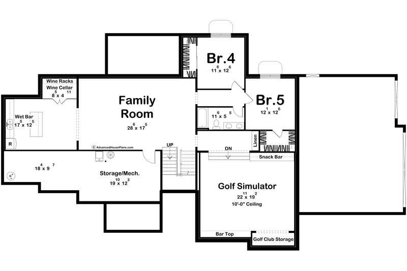 Architectural House Design - Floor Plan - Lower Floor for Modern House Plan #455-823 - 3 bed, 2.5 bath