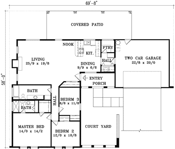 Mediterranean Floor Plan - Main Floor Plan #1-1275