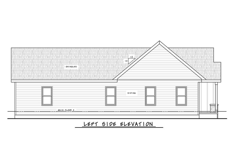 House Blueprint - Exterior - Other Elevation for Cottage House Plan #20-2636 - 3 bed, 2 bath