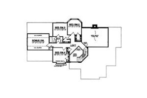 Floor Plan - Upper Floor for Country House Plan #40-137 - 4 bed, 3 bath