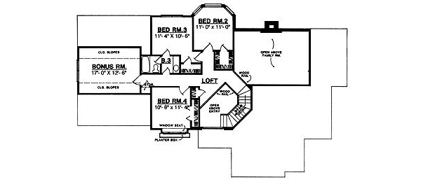 House Blueprint - Country Floor Plan - Upper Floor Plan #40-137