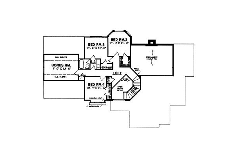 Home Plan - Floor Plan - Upper Floor for Country House Plan #40-137 - 4 bed, 3 bath
