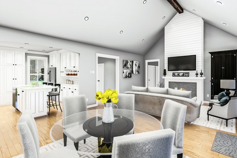House Plan Design - Interior - Family Room 2 for Farmhouse House Plan #406-9666 - 4 bed, 2 bath