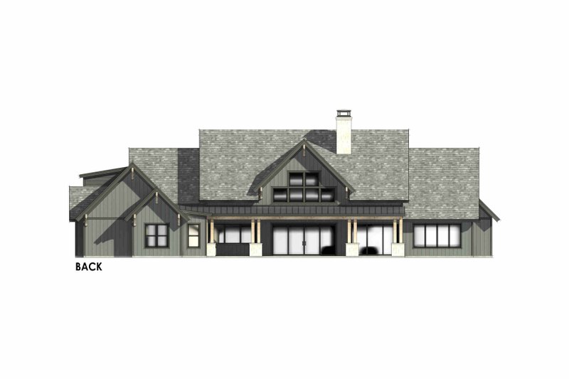 Architectural House Design - Exterior - Rear Elevation 2 for Country House Plan #1096-212 - 4 bed, 5 bath