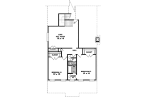 Floor Plan - Upper Floor for Colonial House Plan #81-434 - 3 bed, 3 bath