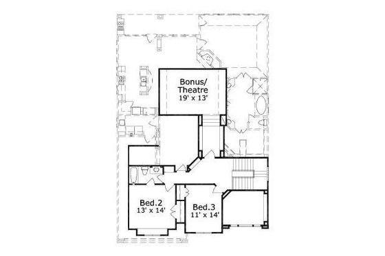 Floor Plan - Upper Floor for European House Plan #411-348 - 3 bed, 2.5 bath
