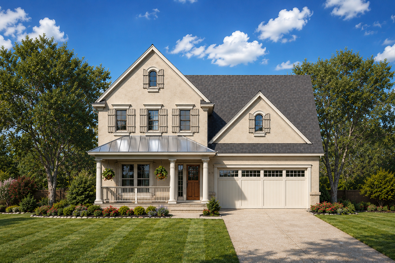 House Design - Exterior - Front Elevation 2 for Farmhouse House Plan #20-1212 - 3 bed, 2.5 bath