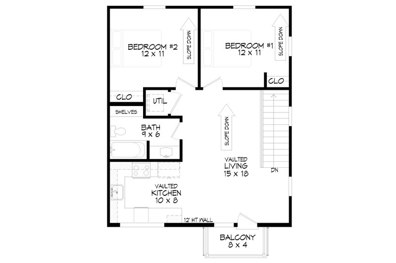 Dream House Plan - Floor Plan - Upper Floor for Contemporary House Plan #932-293 - 2 bed, 1 bath