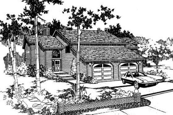 Exterior - Front Elevation House Plan #303-199 - 2 bed, 1.5 bath