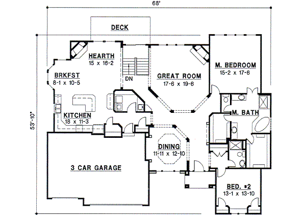European Floor Plan - Main Floor Plan #67-255