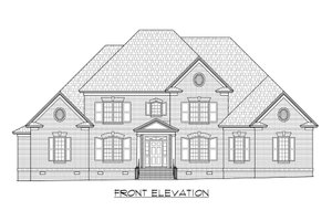 Exterior - Front Elevation 3 for European House Plan #1054-89 - 4 bed, 3.5 bath