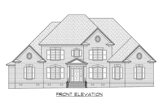 Exterior - Front Elevation 3 for European House Plan #1054-89 - 4 bed, 3.5 bath