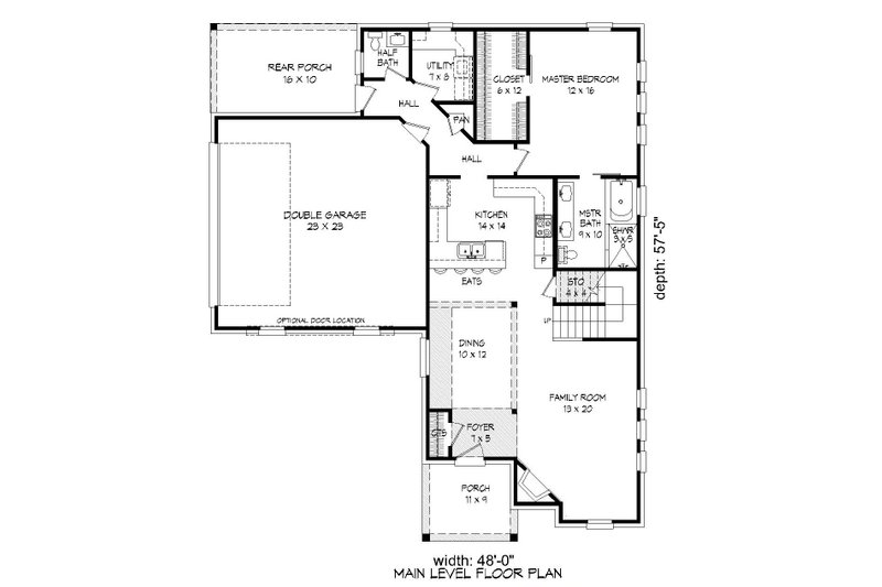 Architectural House Design - Floor Plan - Main Floor for Country House Plan #932-263 - 3 bed, 2.5 bath