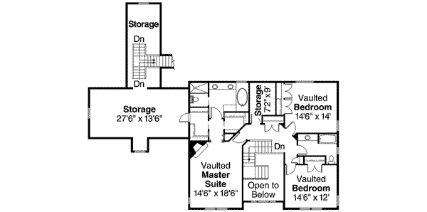 Craftsman Floor Plan - Upper Floor Plan #124-537