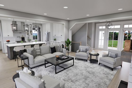 Interior - Family Room 3 for Traditional House Plan #51-1299 - 3 bed, 3.5 bath