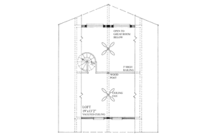 Floor Plan - Upper Floor for Cabin House Plan #118-116 - 1 bed, 1 bath