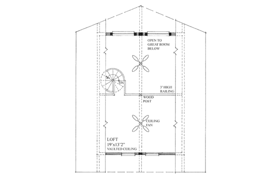 Floor Plan - Upper Floor for Cabin House Plan #118-116 - 1 bed, 1 bath