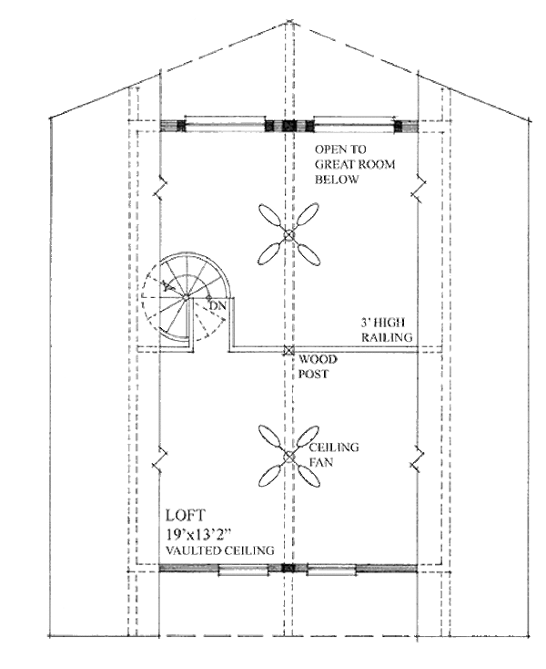 Architectural House Design - Cabin Floor Plan - Upper Floor Plan #118-116