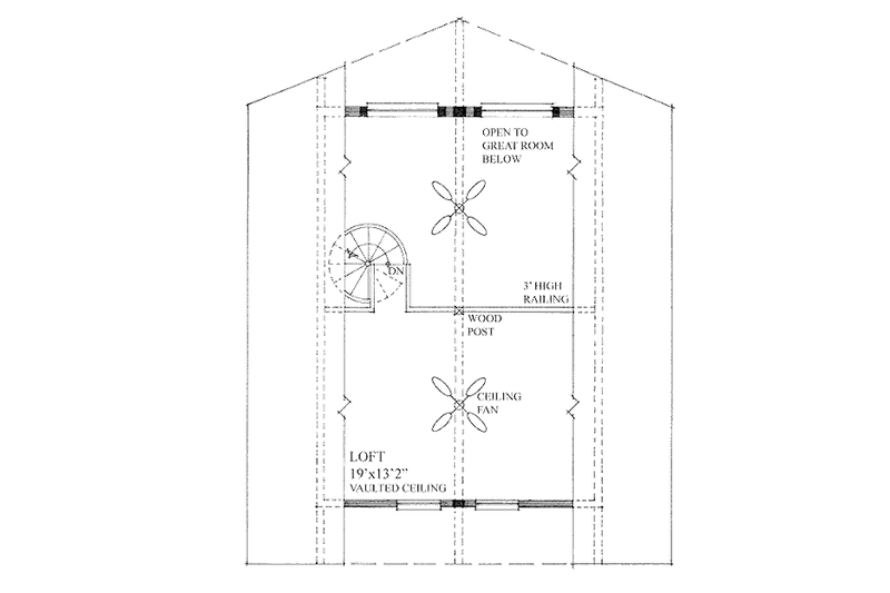 House Blueprint - Floor Plan - Upper Floor for Cabin House Plan #118-116 - 1 bed, 1 bath