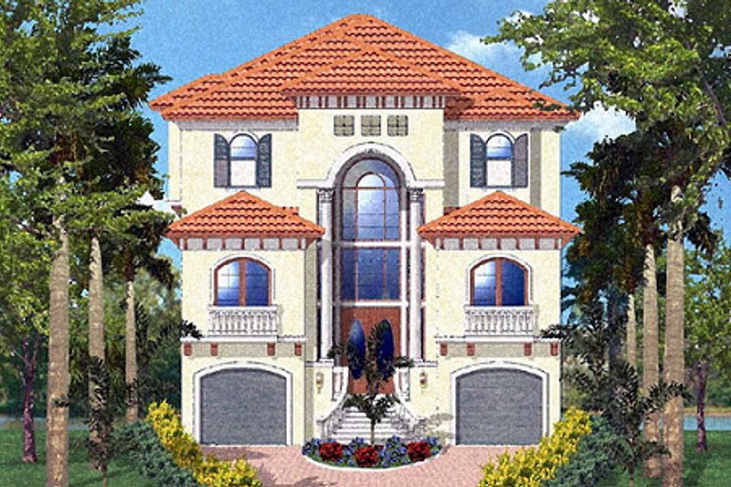 House Plan Design - Exterior - Other Elevation for Mediterranean House Plan #27-218 - 4 bed, 3 bath