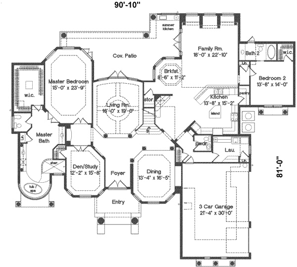 European Floor Plan - Main Floor Plan #135-112