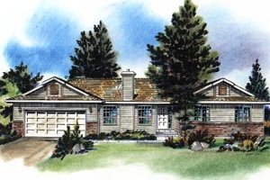 Ranch Exterior - Front Elevation Plan #18-169
