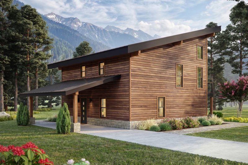 House Blueprint - Exterior - Rear Elevation for Country House Plan #932-1413 - 2 bed, 2 bath