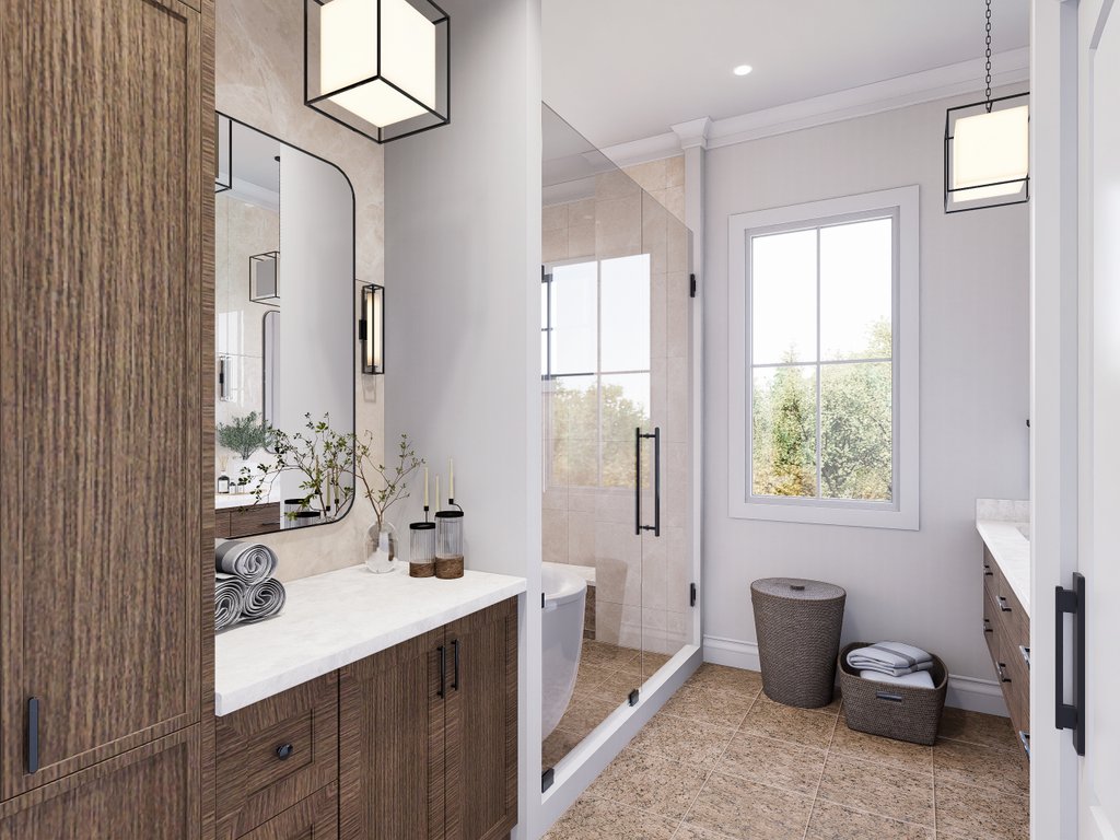Interior - Master Bathroom for Farmhouse House Plan #54-680 - 3 bed, 2 bath