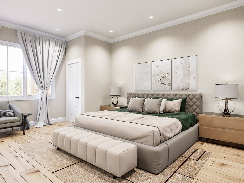 Interior - Master Bedroom 1 for Farmhouse House Plan #54-680 - 3 bed, 2 bath