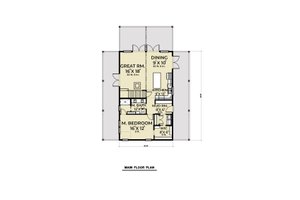 Floor Plan - Main Floor for Cabin House Plan #1070-100 - 2 bed, 2 bath