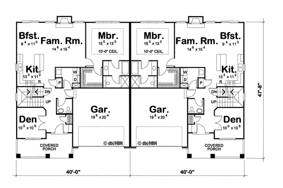 Floor Plan - Main Floor for Cottage House Plan #20-1346 - 3 bed, 2.5 bath