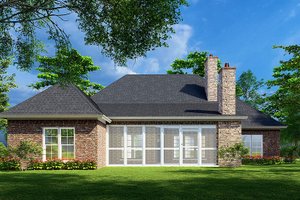 Exterior - Rear Elevation for European House Plan #17-3434 - 4 bed, 3.5 bath