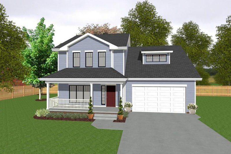 Architectural House Design - Traditional Exterior - Front Elevation Plan #20-2104