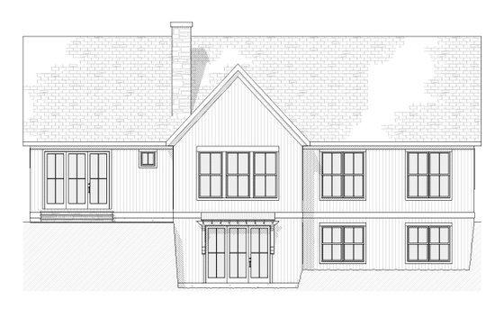 Exterior - Rear Elevation for Ranch House Plan #901-62 - 4 bed, 3 bath
