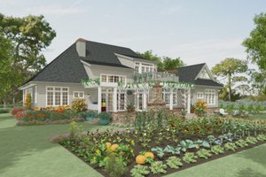 Exterior - Rear Elevation for Craftsman House Plan #917-41 - 4 bed, 5 bath