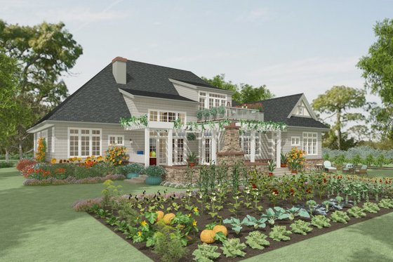 Exterior - Rear Elevation for Craftsman House Plan #917-41 - 4 bed, 5 bath