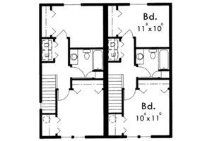 Floor Plan - Upper Floor for Traditional House Plan #303-358 - 2 bed, 1.5 bath