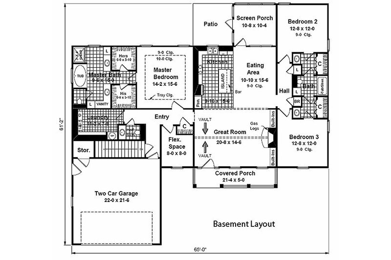 Dream House Plan - Floor Plan - Other Floor for Country House Plan #21-149 - 3 bed, 2 bath