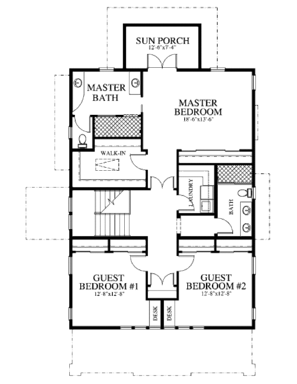 Craftsman Floor Plan - Upper Floor Plan #426-8
