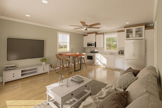 Interior - Family Room for Cottage House Plan #44-284 - 1 bed, 1 bath