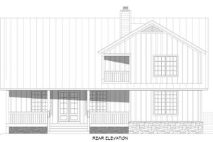 Exterior - Rear Elevation for Farmhouse House Plan #932-394 - 3 bed, 2.5 bath