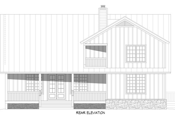Exterior - Rear Elevation for Farmhouse House Plan #932-394 - 3 bed, 2.5 bath
