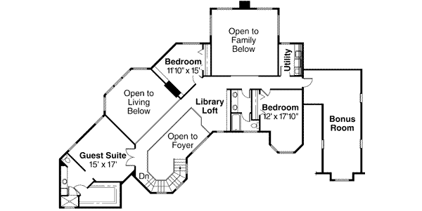 Architectural House Design - European Floor Plan - Upper Floor Plan #124-134