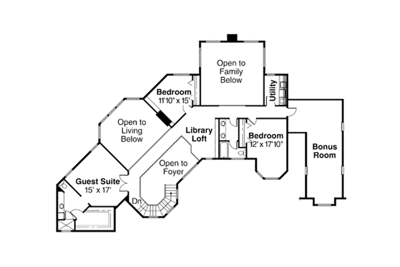 Home Plan - Floor Plan - Upper Floor for European House Plan #124-134 - 4 bed, 3.5 bath