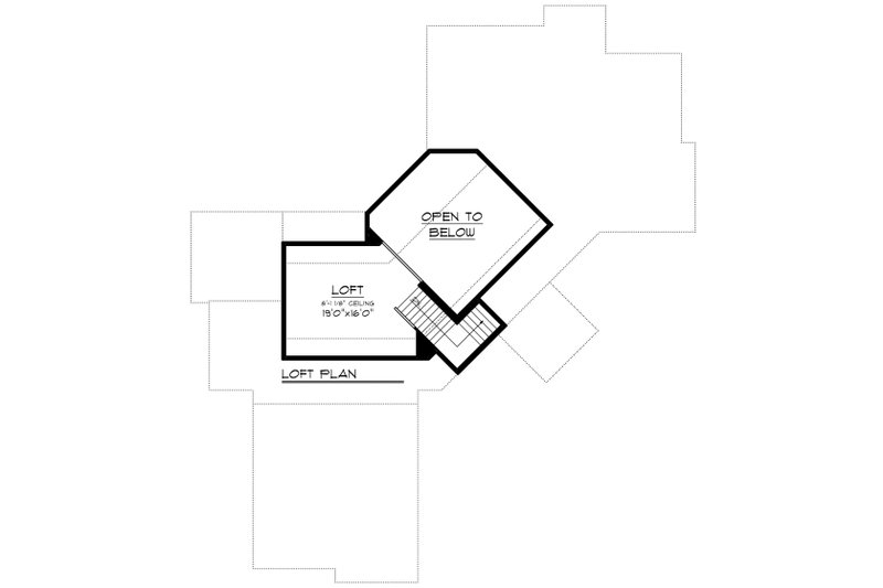House Blueprint - Floor Plan - Upper Floor for Country House Plan #70-1225 - 2 bed, 3 bath