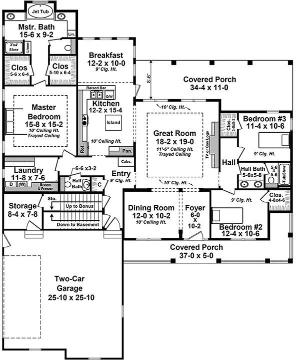 Home Plan - Country Floor Plan - Main Floor Plan #21-385