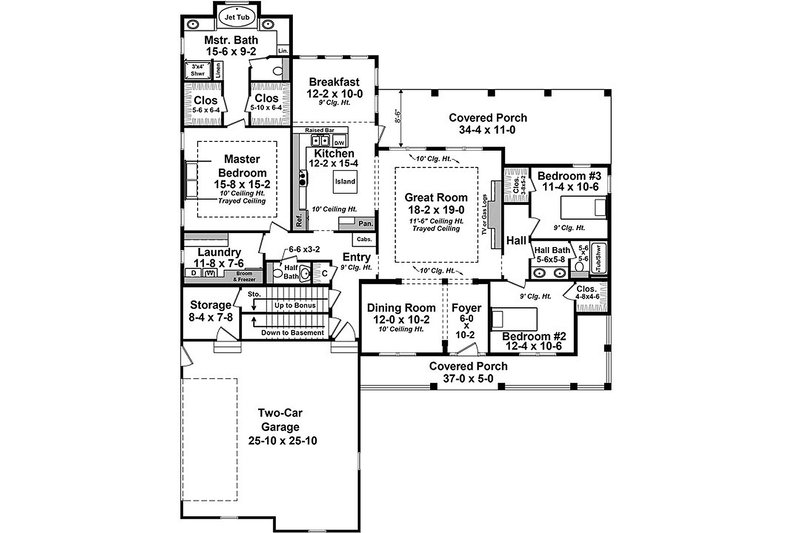 Home Plan - Floor Plan - Main Floor for Country House Plan #21-385 - 3 bed, 3.5 bath