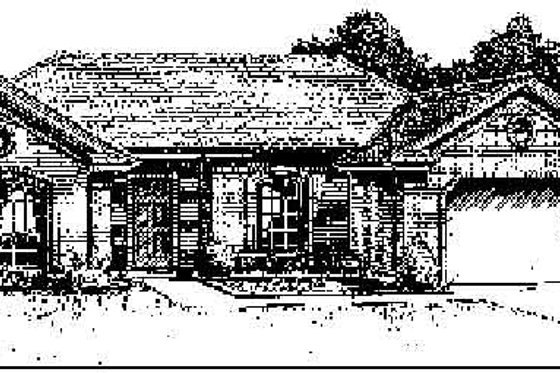 Exterior - Front Elevation for Colonial House Plan #310-743 - 3 bed, 1.5 bath