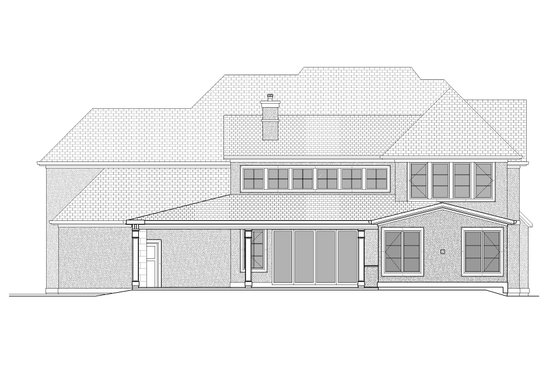 Exterior - Rear Elevation for European House Plan #1086-16 - 4 bed, 3.5 bath
