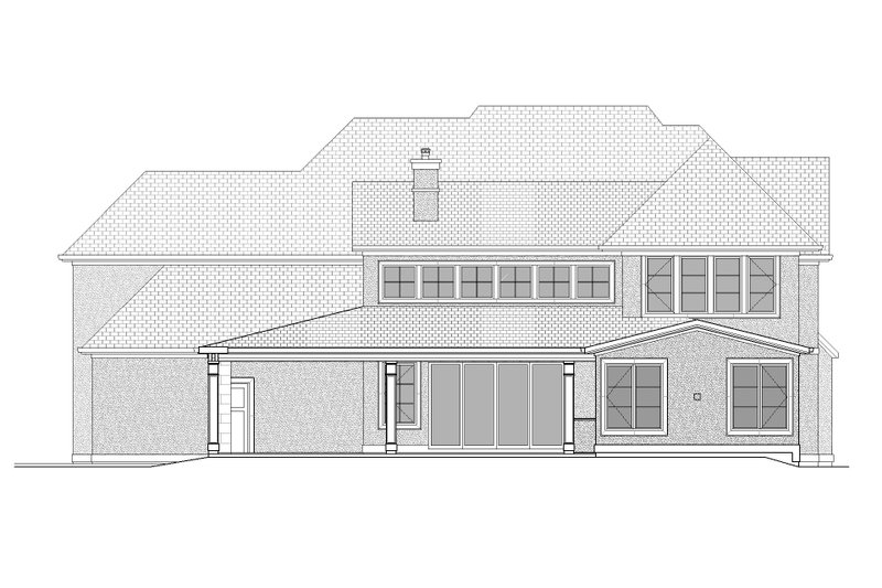 Dream House Plan - Exterior - Rear Elevation for European House Plan #1086-16 - 4 bed, 3.5 bath
